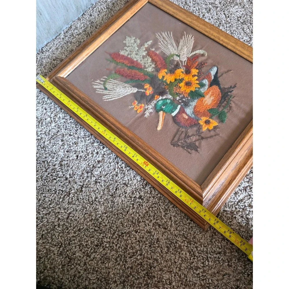 Vintage 1970's Embroidery Duck Crewel